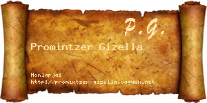 Promintzer Gizella névjegykártya